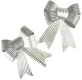 Zestaw kokard dekoracyjnych prążki srebrne 2szt.