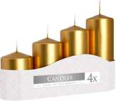 Świece walec, złoty metaliczny ,miks  4 szt.
