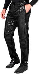 SPODNIE Męskie CEKINOWE Czarne Karnawał, M