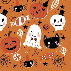 Serwetki HALLOWEEN Dynia Duch Pająk 33x33cm 20szt.