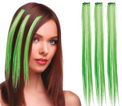 PASEMKA Pasma do Włosów ZIELONE 50cm 3szt.