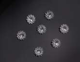 Aplikacja srebrny kwiatek, 11 mm, 50 szt.