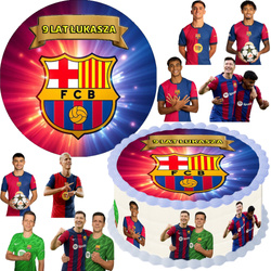 Zestaw Tortowy, Opłatek 20cm, Figurki, FC Barcelona