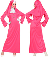 Kostium Strój Różowa ZAKONNICA Habit Karnawał, XS
