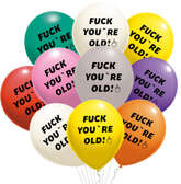 Balony Lateksowe Fuck You're Old, 10szt.