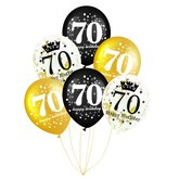 Zestaw balonów 70 urodziny 6 szt.