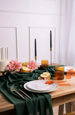 Bieżnik szyfonowy, butelkowa zieleń, 0,48 x 5 m