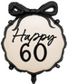 Balon Foliowy Happy 60 URODZINY Kokarda 47x53cm