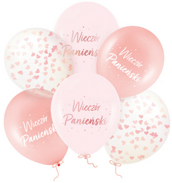 Balony Lateksowe WIECZÓR PANIEŃSKI Różowe Złoto x6