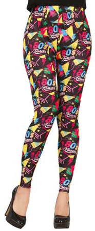 Spodnie LEGGINSY Kolorowe Disco LATA 80, M