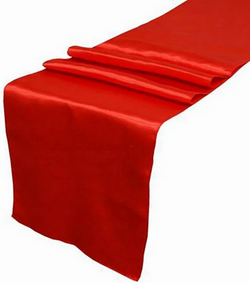 Satyna Gładka Bieżnik Dekoracja CZERWONY 0,36 x9m