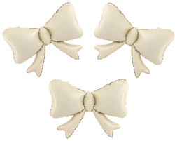 Balony Foliowe BEŻOWE KOKARDKI 55x42cm 3szt.