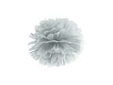 Pompon bibułowy, srebrny, 25cm, 1szt