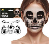 Tatuaż Twarz Szkielet Kościotrup Kości Halloween