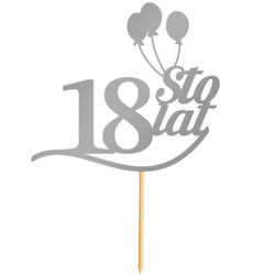 Topper na Tort 18 STO LAT Urodziny SREBRNY
