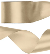 Tasiemka satynowa, zimny złoty, 50mm/25m