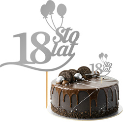 Topper na Tort 18 STO LAT Urodziny SREBRNY