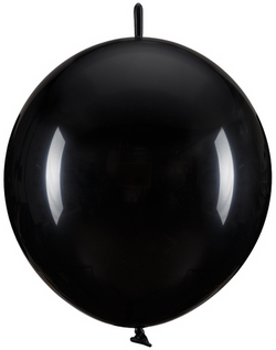 Balony z łącznikiem, 33 cm, czarny 20szt.