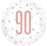 Balon foliowy 90  Urodziny Różowe Złoto, 45cm