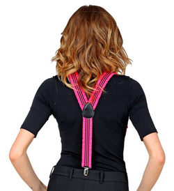 Neonowe Różowe Szelki Disco Lata 80 Strój Party