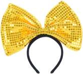 Opaska na Głowę Duża KOKARDA Żółta CEKINY