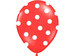 Balony 14''  czerwone w białe kropki, 1 szt.
