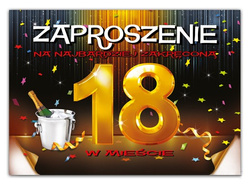Zaproszenie na 18 urodziny, 1 szt.