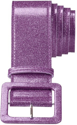 PASEK Gruby Brokatowy FIOLET Disco Lata 80, 120cm