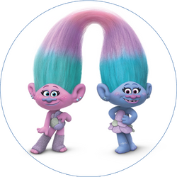 Opłatek tortowy 14 cm, Trolle Trolls 1 szt.