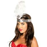 Opaska z piórem Lata 20 srebrna , 1 szt.