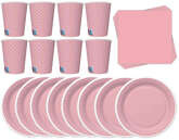 Zestaw Talerzyki Kubeczki Serwetki Różowe w Kropki