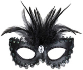 Maska Karnawałowa Wenecka Baronowej Czarna