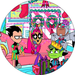 Opłatek tortowy 29 cm, Młodzi Tytani 1 szt.