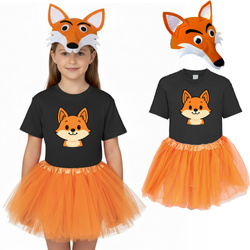 Zestaw LISEK Koszulka Czarna Czapka Tutu 128cm