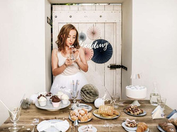 Baner Wedding, srebrny, 16,5x45 cm, 1 szt.