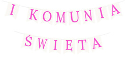 Baner KOMUNIA ŚWIĘTA, Różowy, 1kpl.