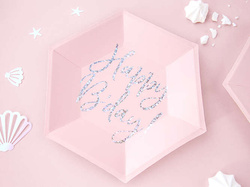Talerzyki Happy B'day!, jasny pudrowy róż, 20cm