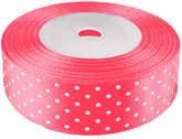 Wstążka satynowa w kropki różowa 22m, 25mm