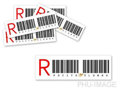 Naklejka Polecony - Poczta Ślubna, 20 szt.
