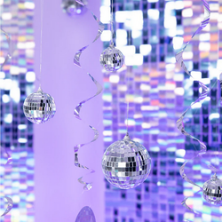 Zawieszki KULE DYSKOTEKOWE Lustrzane 7cm 6szt.