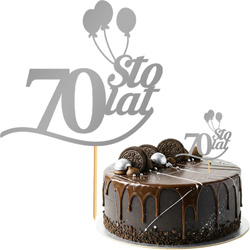 Topper na Tort 70 STO LAT Urodziny SREBRNY