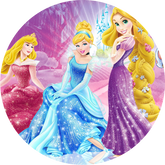 Opłatek tortowy 14 cm, Księżniczki Princess 1 szt.