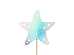 Toppery na tort Syrenka, opalizujący, 24,5cm, 3szt