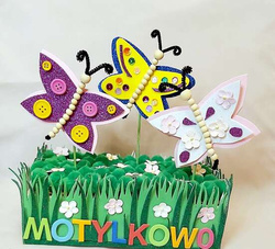 Drewniane Guziki Kolorowe Neon Mix 30szt.