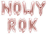 Zestw Balonów foliowych Nowy Rok 35cm różowe złoto