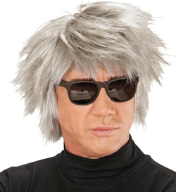 Peruka Siwa Szara Zombie Gwiazda Rock Naukowiec