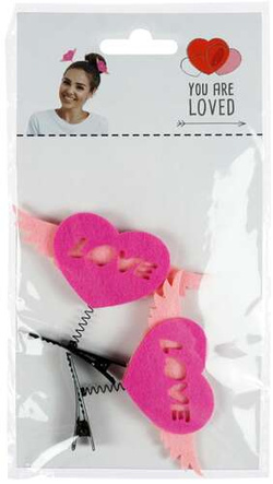 Spinki do Włosów Klipsy Love Serca 2szt.