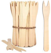 Widelczyk jednorazowy drewniany do frytek, 100szt.