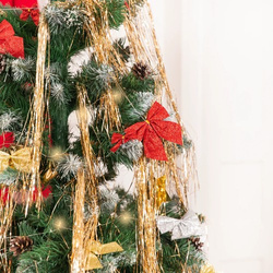 Kokardy Świąteczne Brokatowe CZERWONE 8cm 6szt.