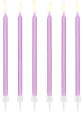 Świeczki urodzinowe gładkie j. liliowy 14cm 12szt.